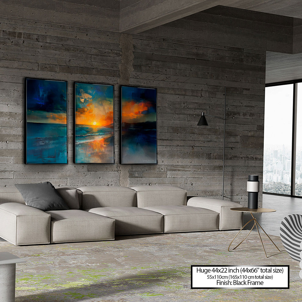 Abstract Sea at Dusk - 3 Parts