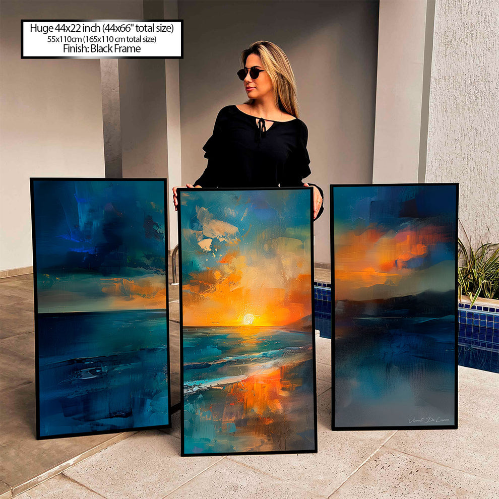 Abstract Sea at Dusk - 3 Parts