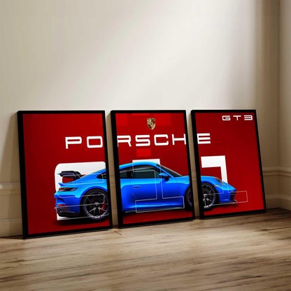 Big Porsche 911 (3panel) | Wall Art