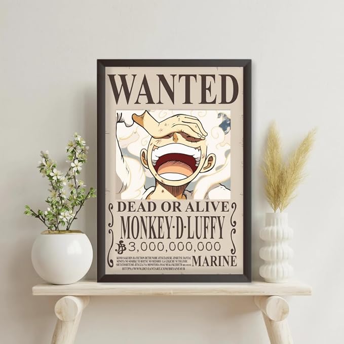 Monkey d Luffy Bounty Wanted Framed Poster from One Piece Anime