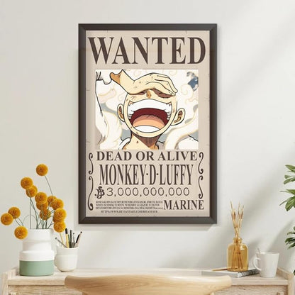 Monkey d Luffy Bounty Wanted Framed Poster from One Piece Anime