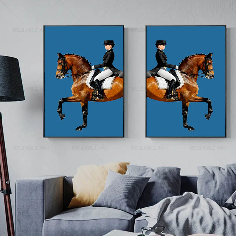 Horse Wall Art Decor: Large Equestrian Canvas Print