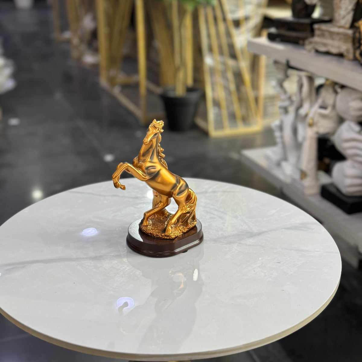 Abstract Thinking Man Sculpture – Antique Gold Table Decor