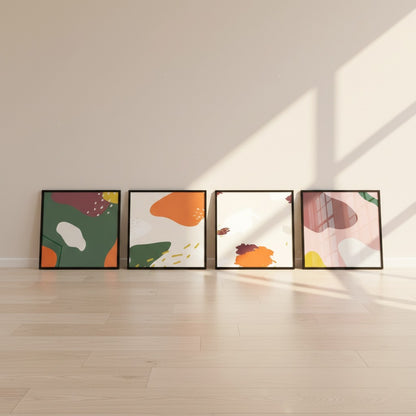 Abstract Colorful Memphis Design (4Panel) Wall Art