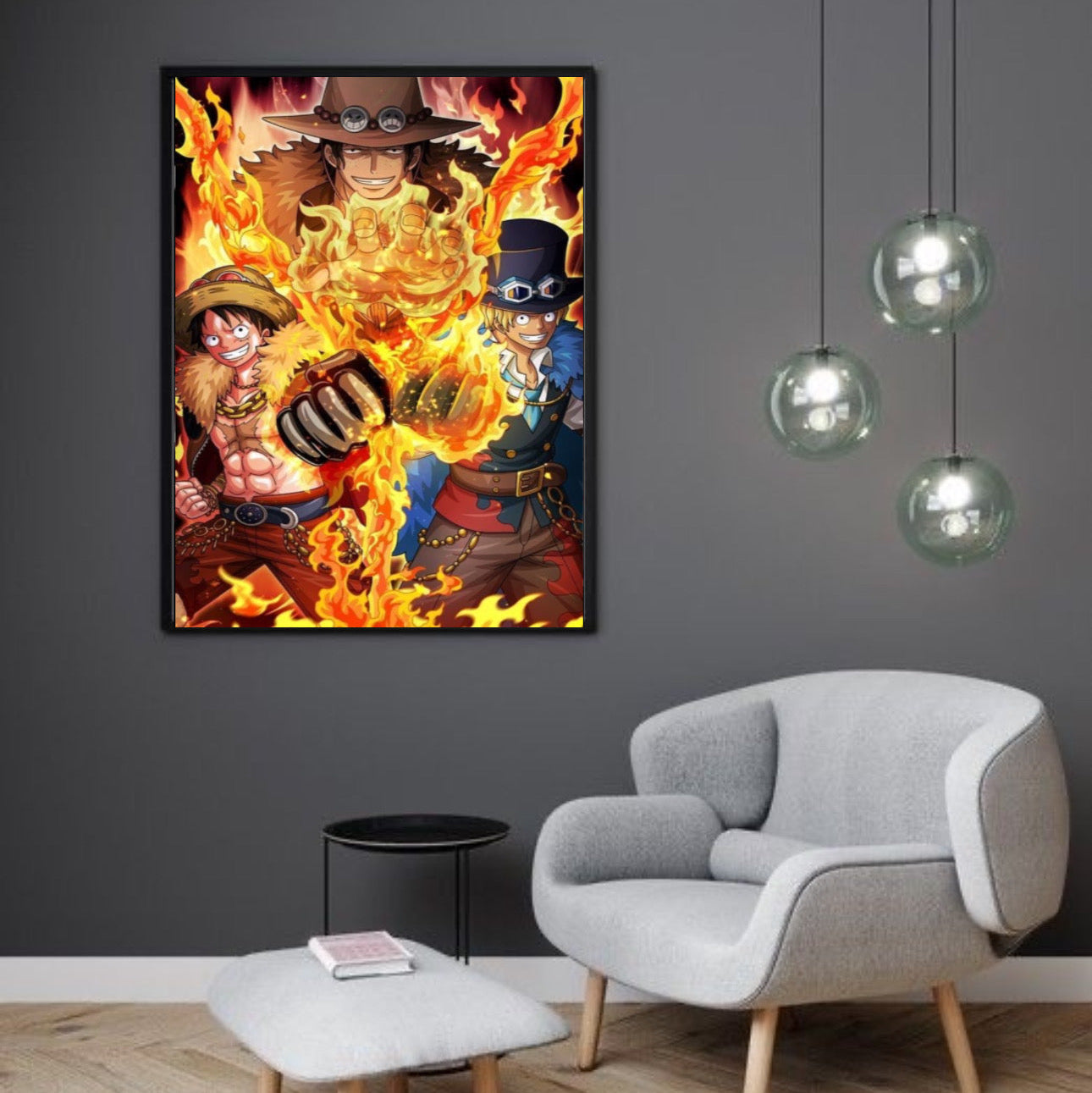 Ace, Luffy, and Sabo Anime Wall Art