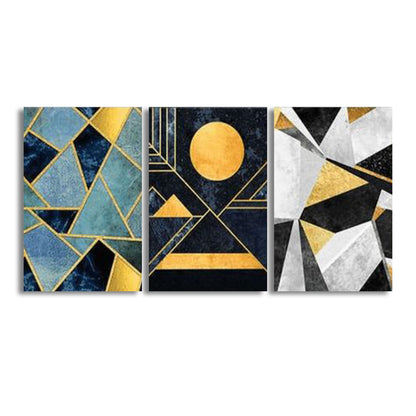Gold Black and White (3panel) | Wall Art