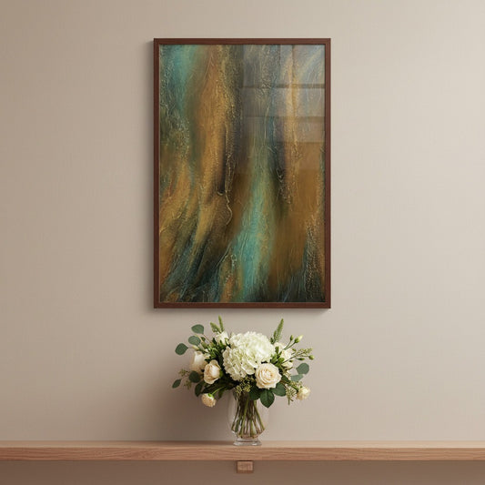 Elegant Abstract Brown Canvas Painting Wall Art
