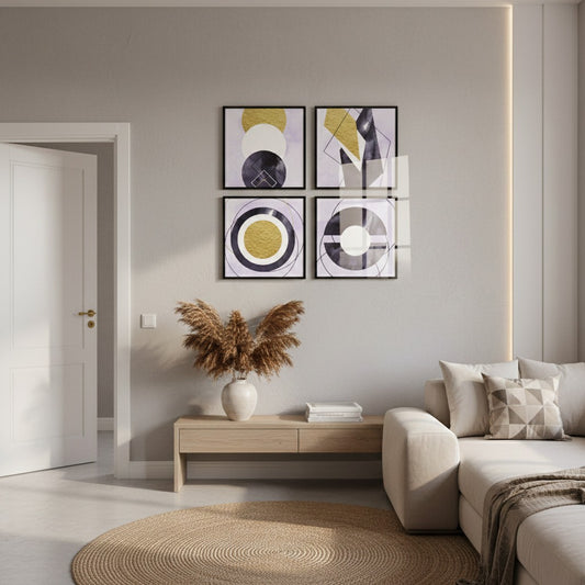 Nordic Luxury Geometric (4Panel) Wall Art