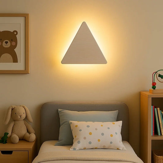 Modern Triangle Shape Wooden Wall Lamp