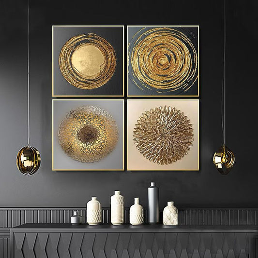 Nordic luxury gold (4Panel) Wall Art