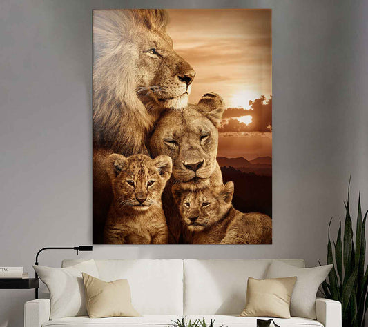 Peaceful Lion Family Art