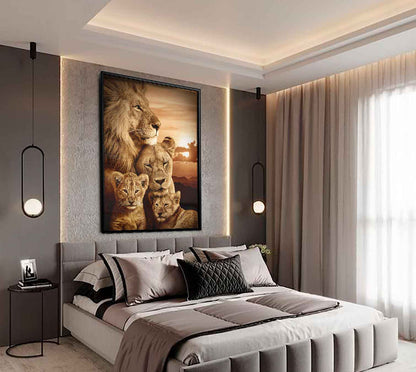 Peaceful Lion Family Art