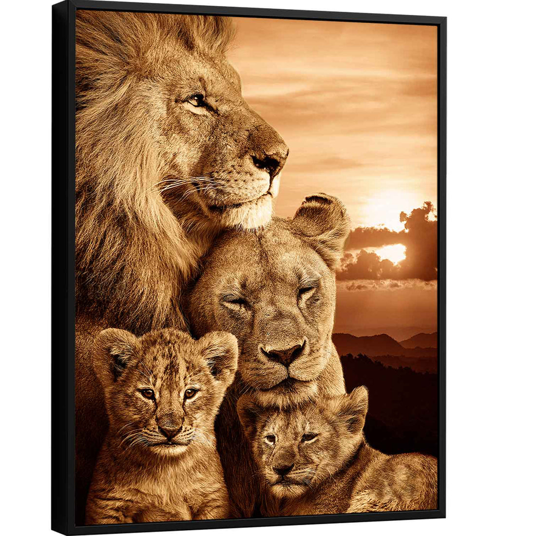 Peaceful Lion Family Art