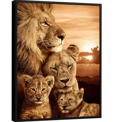 Peaceful Lion Family Art