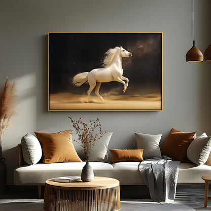 Desert Majesty – White Stallion| Wall Art