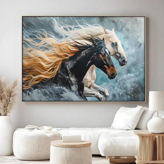 Running Horses Beach Wall Art – Sunset Coastal Glass | Wall Art