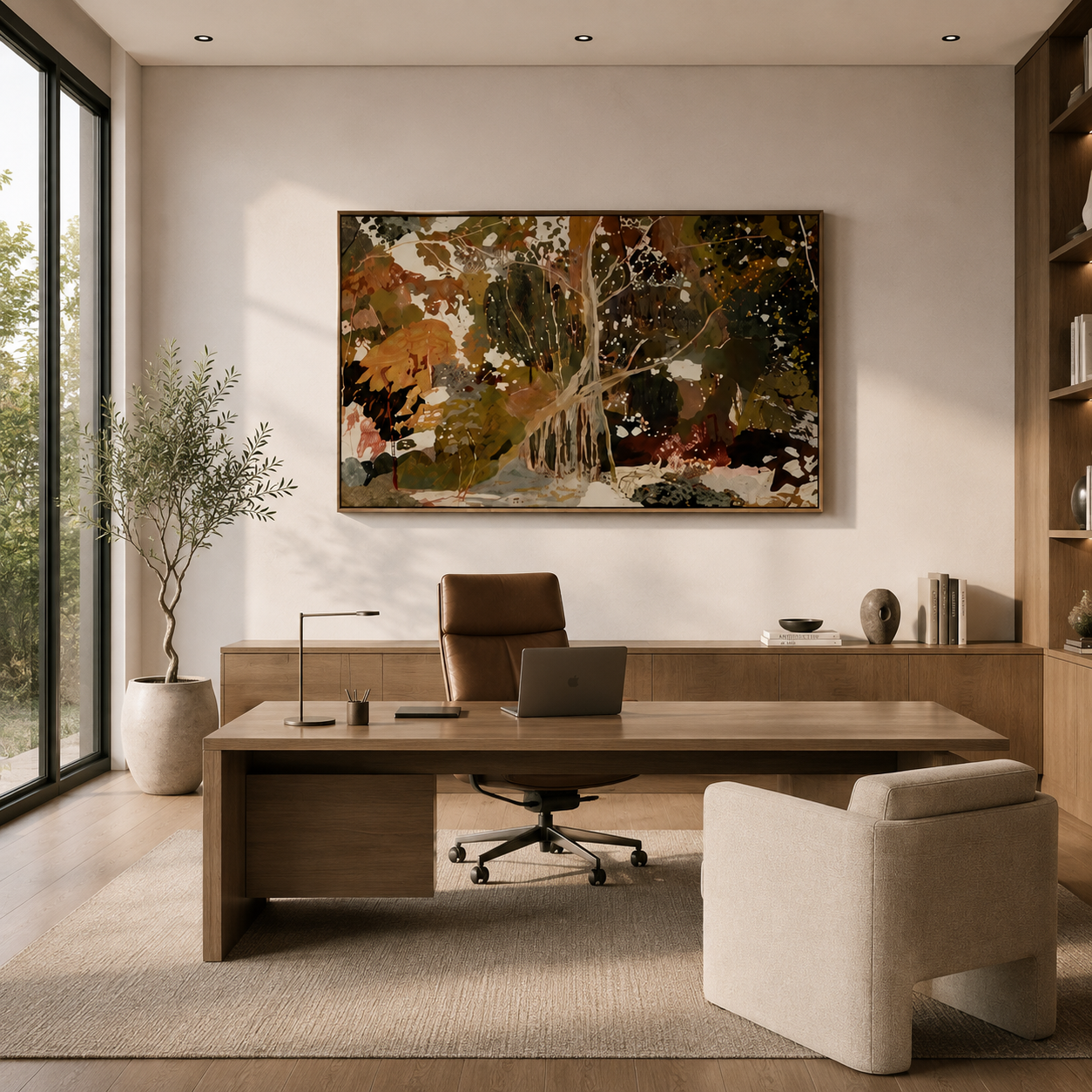 Ten Tree Illusion Canvas Wall Art Frame