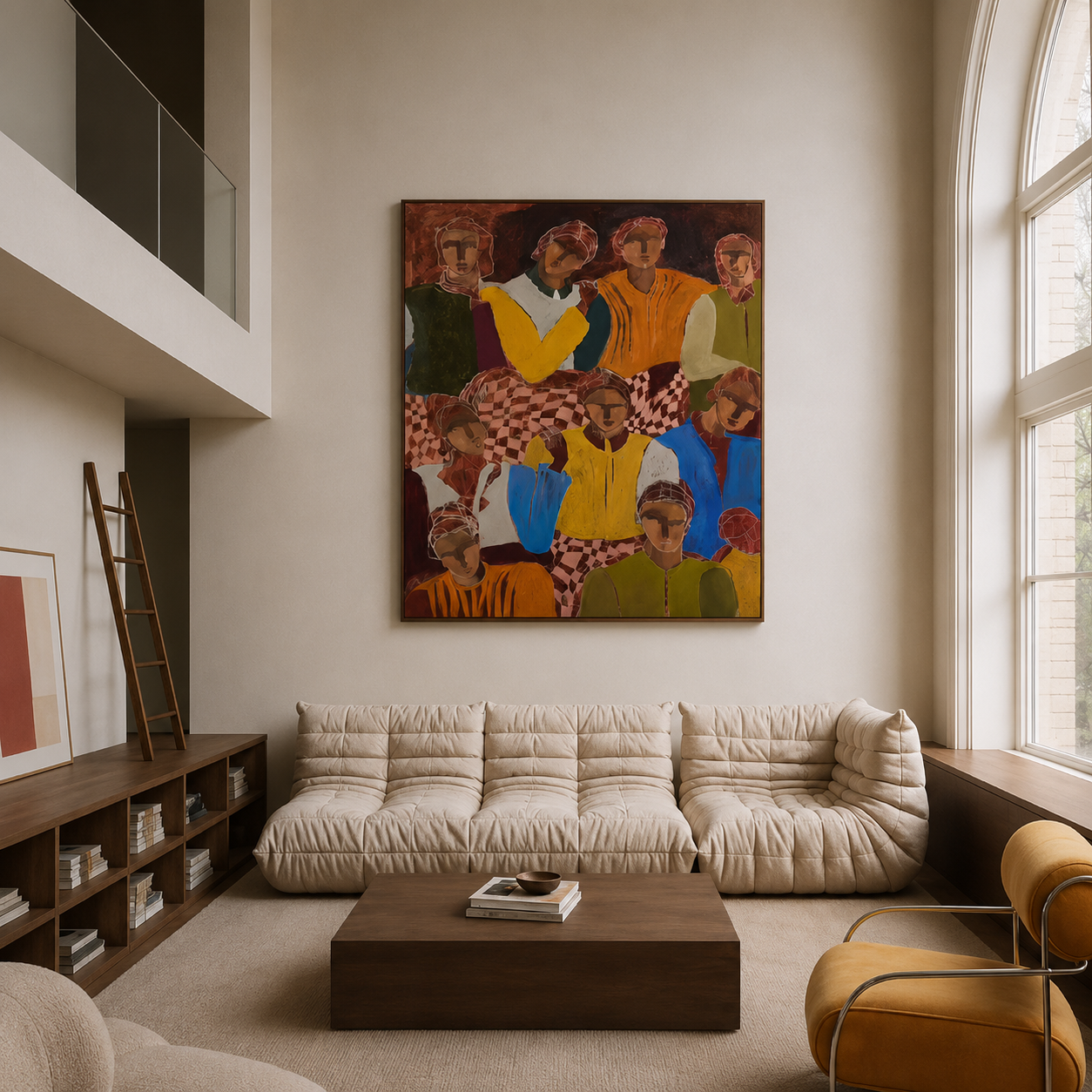 Family Gaze Abstract Canvas Wall Art Frame