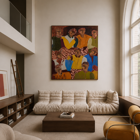 Family Gaze Abstract Canvas Wall Art Frame