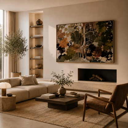 Ten Tree Illusion Canvas Wall Art Frame