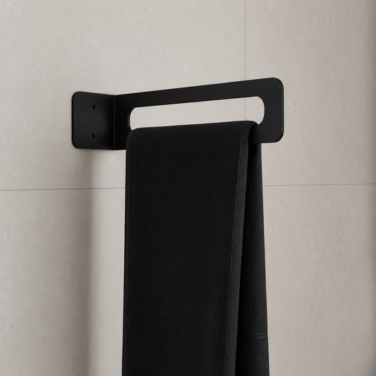 Premium Matte Black Wall-Mounted Towel Holder