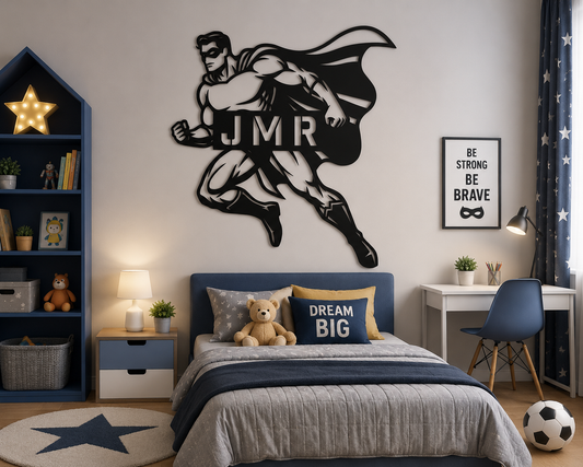 Personalized Superhero Metal Wall Art