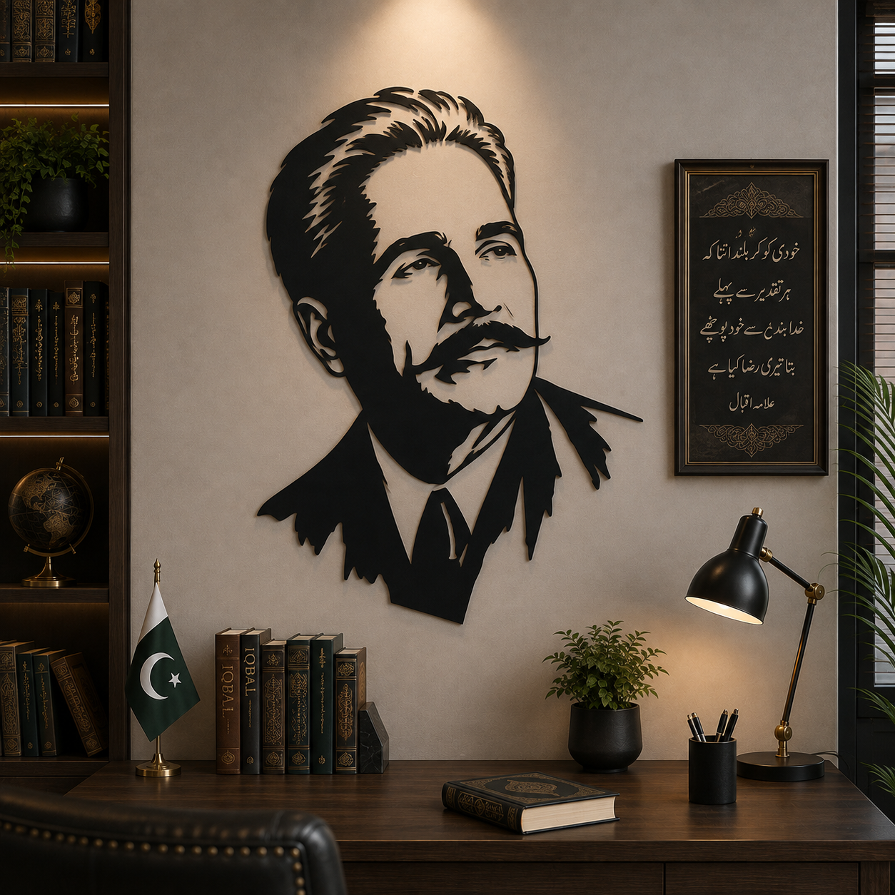 Allama Iqbal Metal wall Art