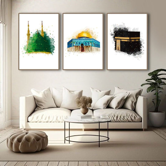 Kabba, Masjid ul nabwai   | Islamic Wall Art