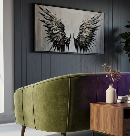Divine Ascent Wings | Lucifer Shadow Rise Premium Canvas Wall Art