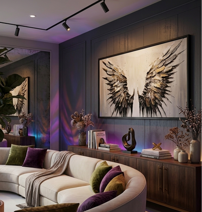 Divine Ascent Wings | Lucifer Shadow Rise Premium Canvas Wall Art