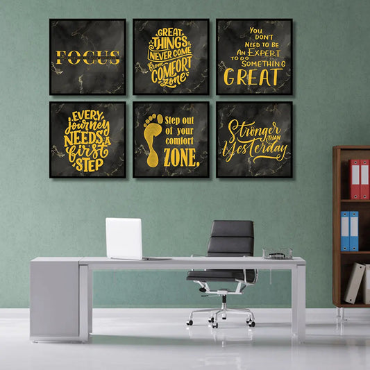 Positive Motivational Quotes (6Panel) Wall Art