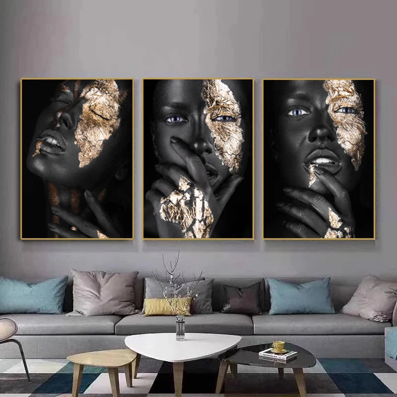 African Make Up Women  – 3 PANEL