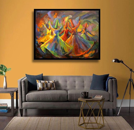 SUFIS WHIRLING WALL ART – SUFISIM WALL ART- Hand Painting
