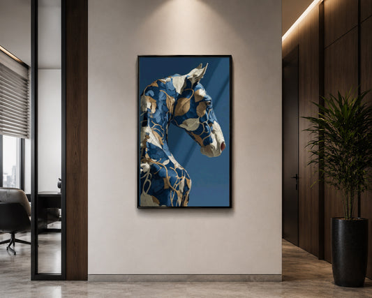 Blue Shadow Horse Canvas Wall Art – Horse Modern Decor