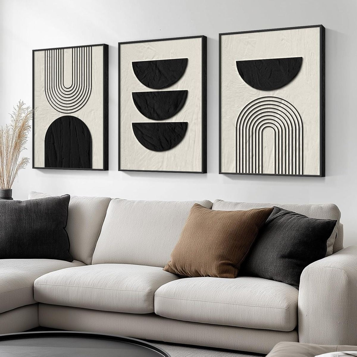 Black and White Abstract (3panel) | Wall Art