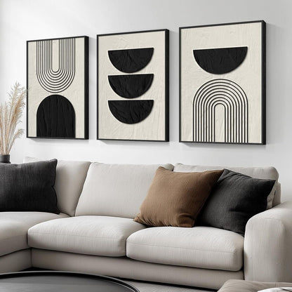 Black and White Abstract (3panel) | Wall Art