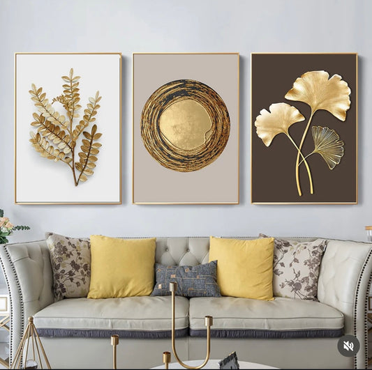 Golden Premium (3panel) | Wall Art