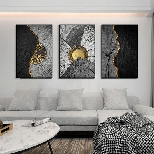 Black Abstract (3panel) | Wall Art