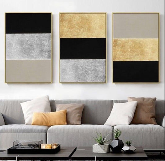 Stripe Abstract wall art 3 panel
