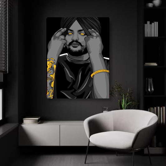Sidhu Moosewala Armed Pose - Realistic Print 5