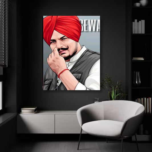 Sidhu Moosewala Armed Pose - Realistic Print 4