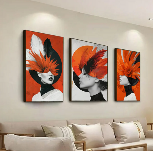 OANGE NODRIC TRIO ART – 3 PANEL SET