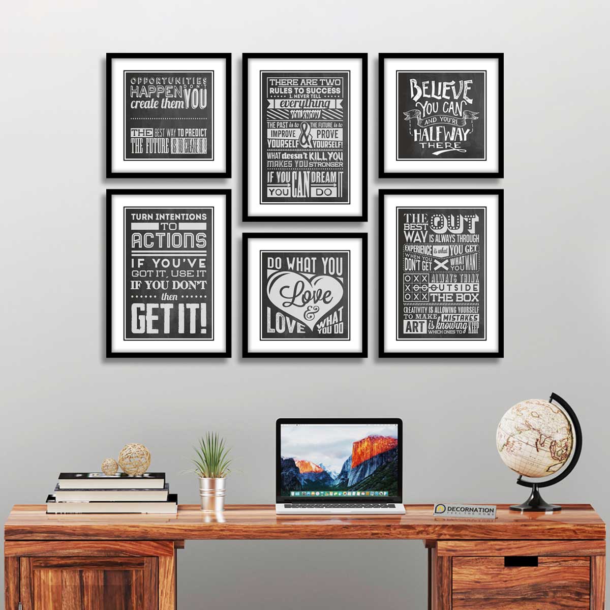 Motivational Frames Set of Frames - Office Decor Setup