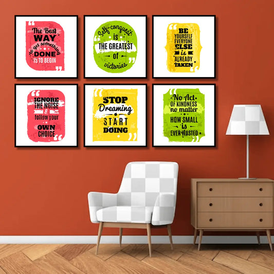 Synthetic Motivational Quote (6 Panel) Wall Art