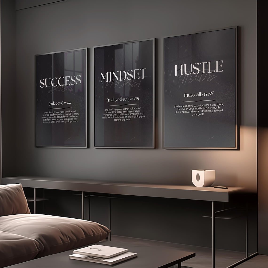 3 Motivational Wall Art Prints Masculine Decor – Decor Your Walls