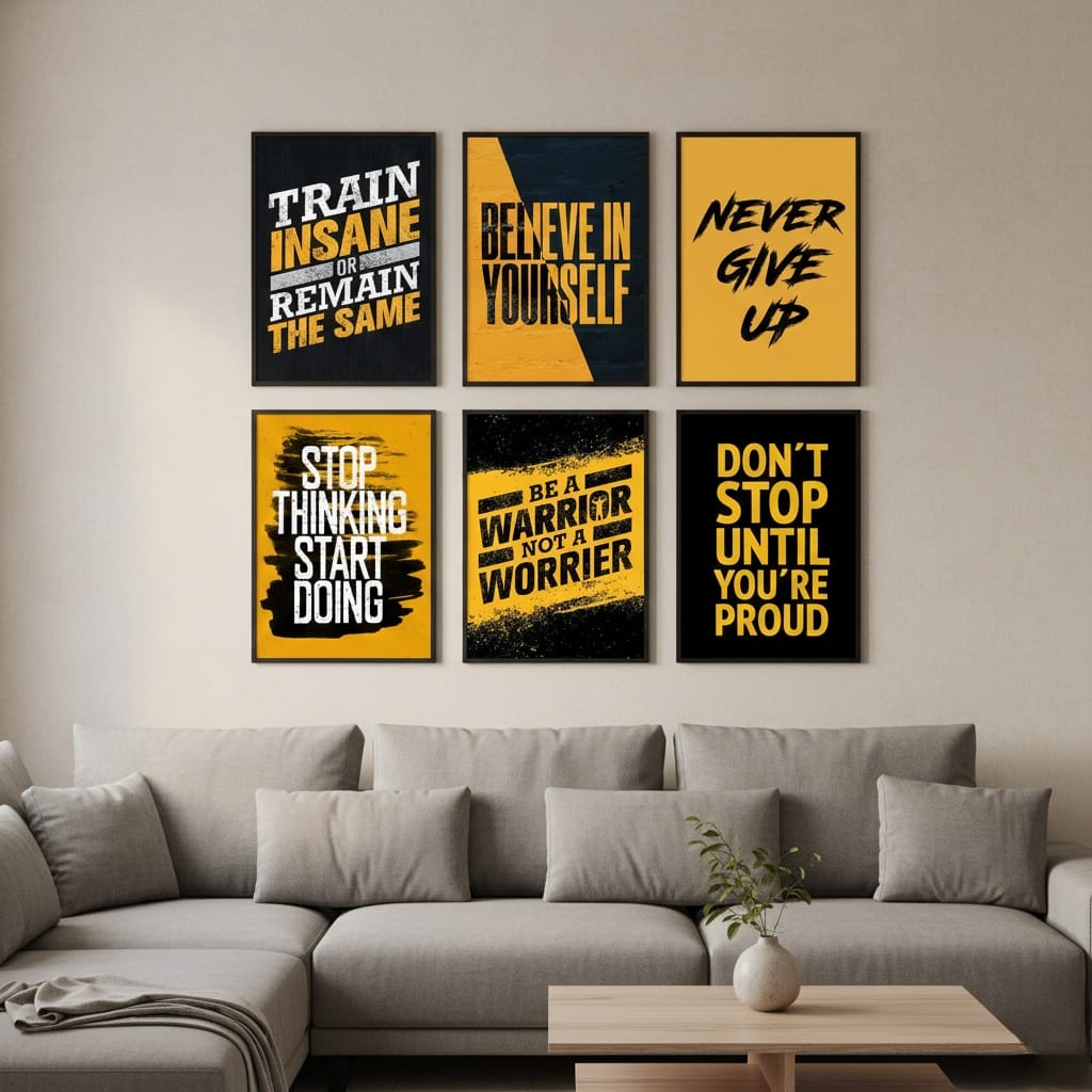 Inspiring Motivational Quotes- 6 Panel Art (Copy)