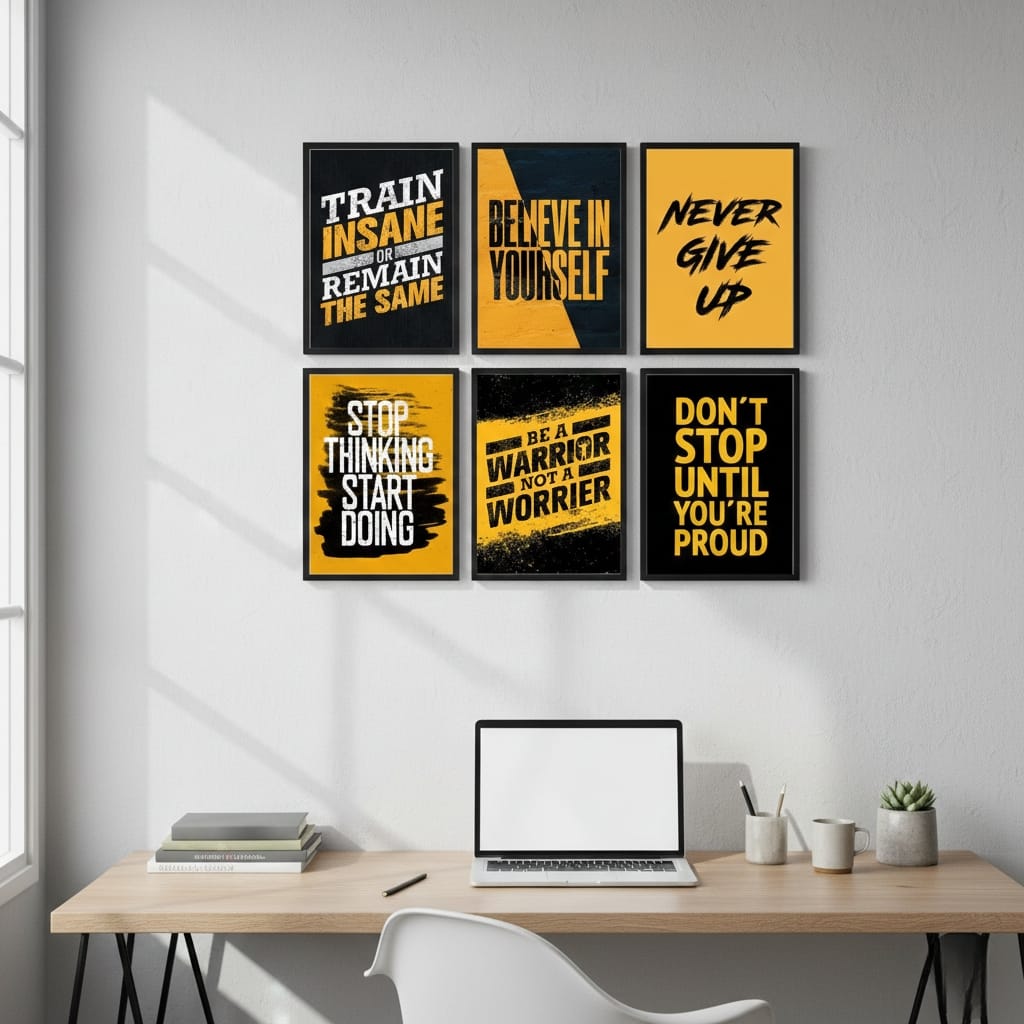 Inspiring Motivational Quotes- 6 Panel Art (Copy)