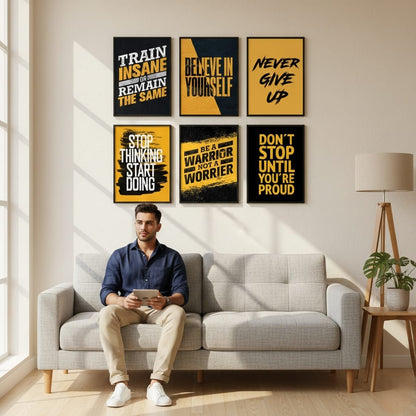 Inspiring Motivational Quotes- 6 Panel Art (Copy)