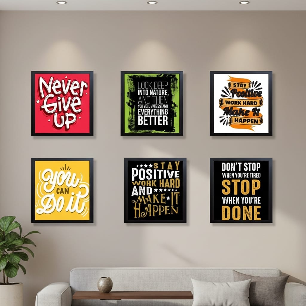 Positive Motivational Quotes (6Panel) Wall Art