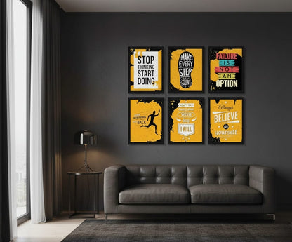 Inspiring Motivational Quotes- 6 Panel Art